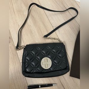 Kate Spade black quilted crossbody purse